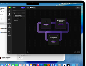 MacBook Air, pantalla con un proyecto de modelos de lenguaje de gran tamaño en WebAI