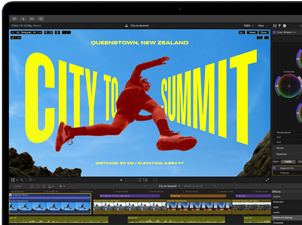 Pantalla de un MacBook Air con un vídeo en fase de edición para demostrar el potencial del chip M5